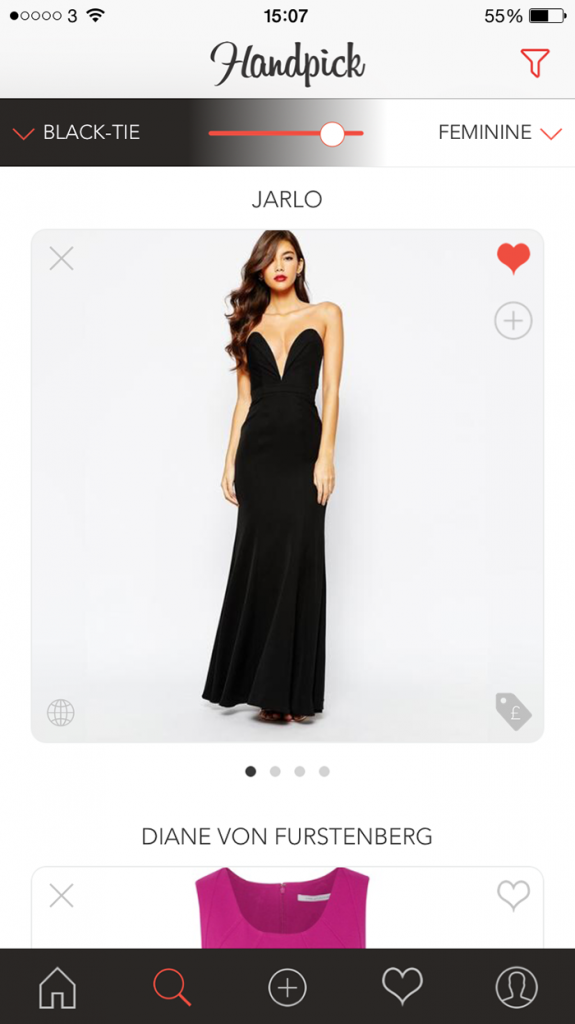 Instead of only using phrases listed in retailer websites, Handpick lets users search using colloquial English and descriptive phrases – and the more it is used, the more it learns