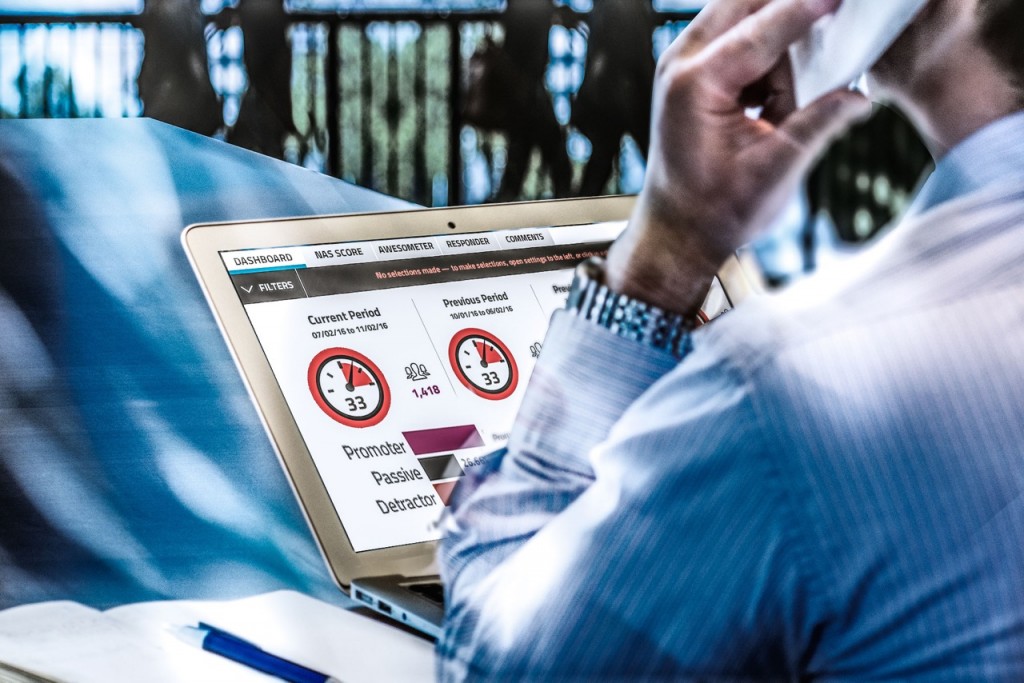 The Awesometer gathers realtime customer survey information.