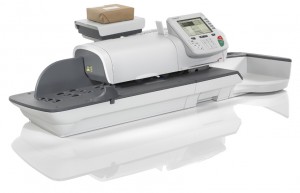 A franking machine uses scales for precise postage charging and keeps costs down with Royal Mail Mailmark